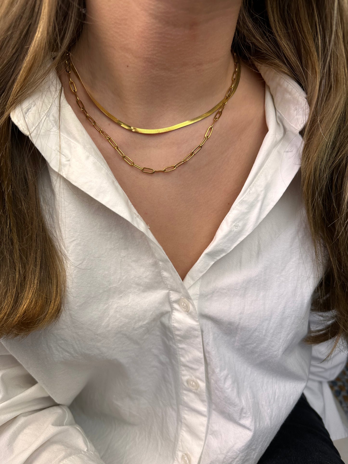 Clip Chain halsband Guld