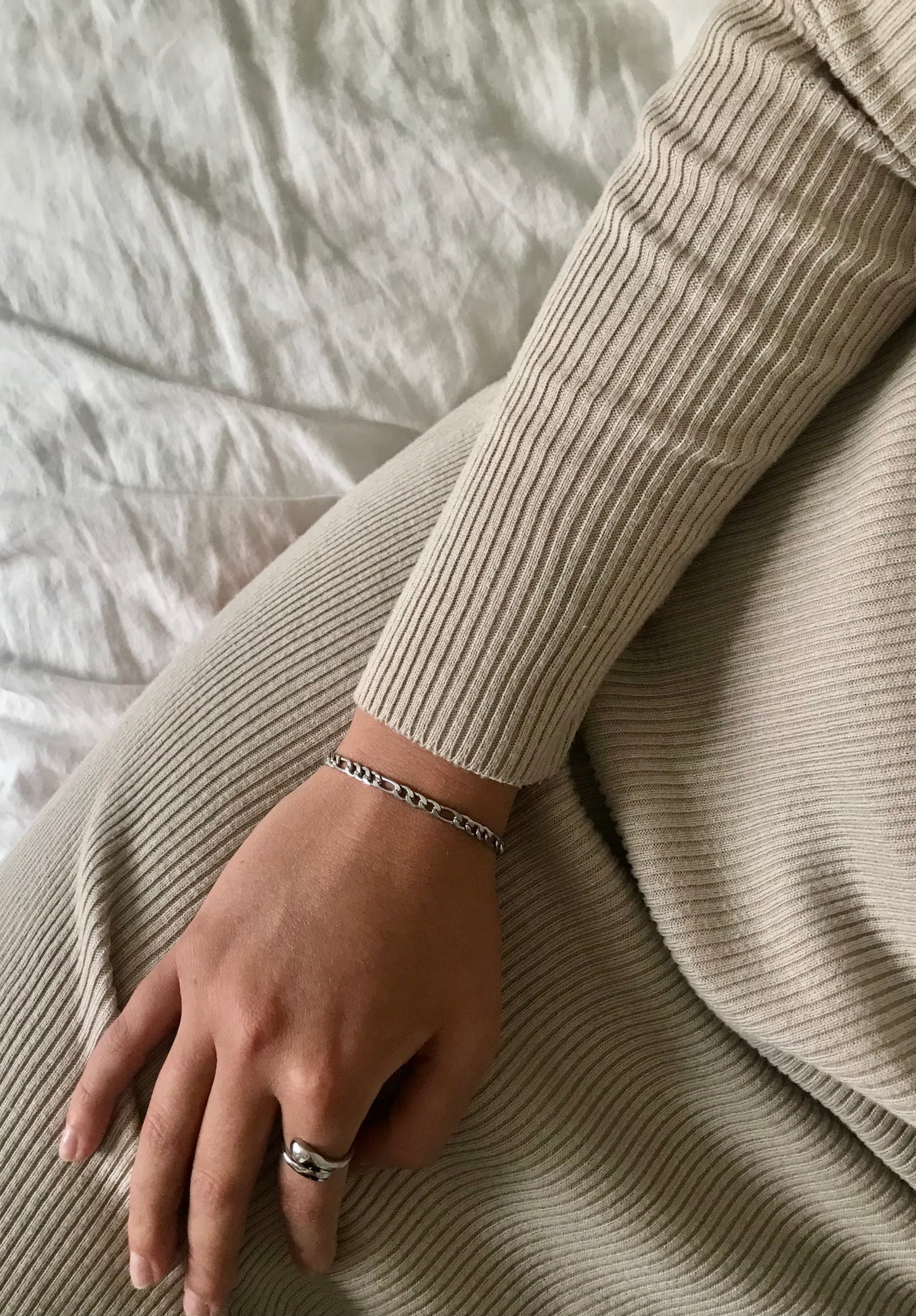 Figaro armband Silver