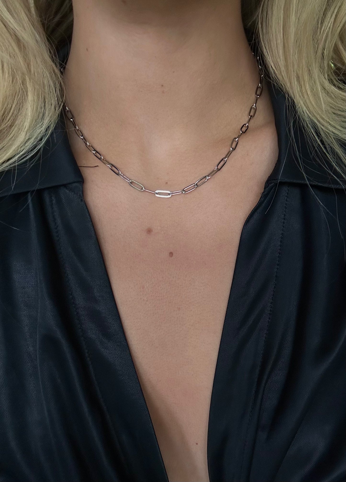 Clip Chain halsband Silver