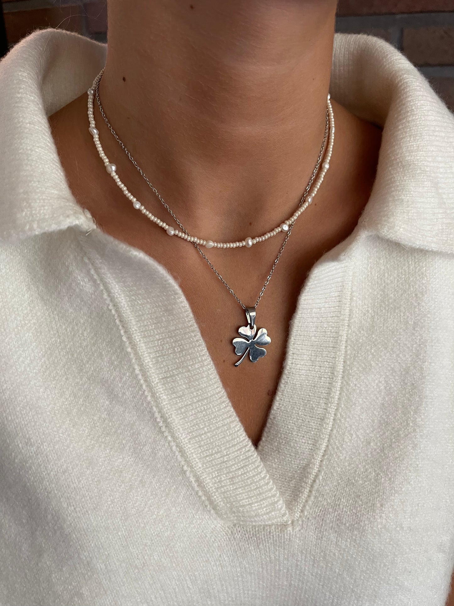 Freshwater Pearl halsband Silver