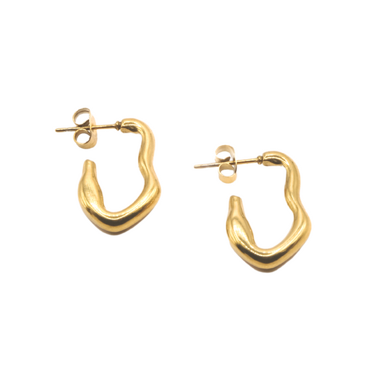 Wavy earrings Gold