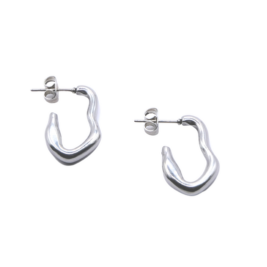 Wavy earrings Silver